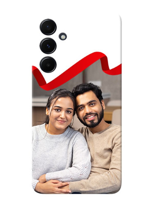 Custom Galaxy A55 5G custom phone cases: Red Ribbon Frame Design