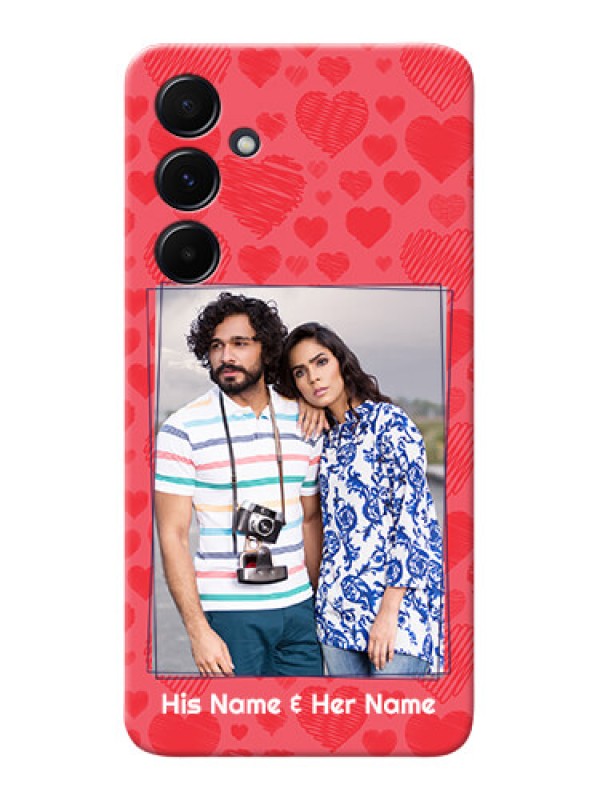 Custom Galaxy A55 5G Mobile Back Covers: with Red Heart Symbols Design