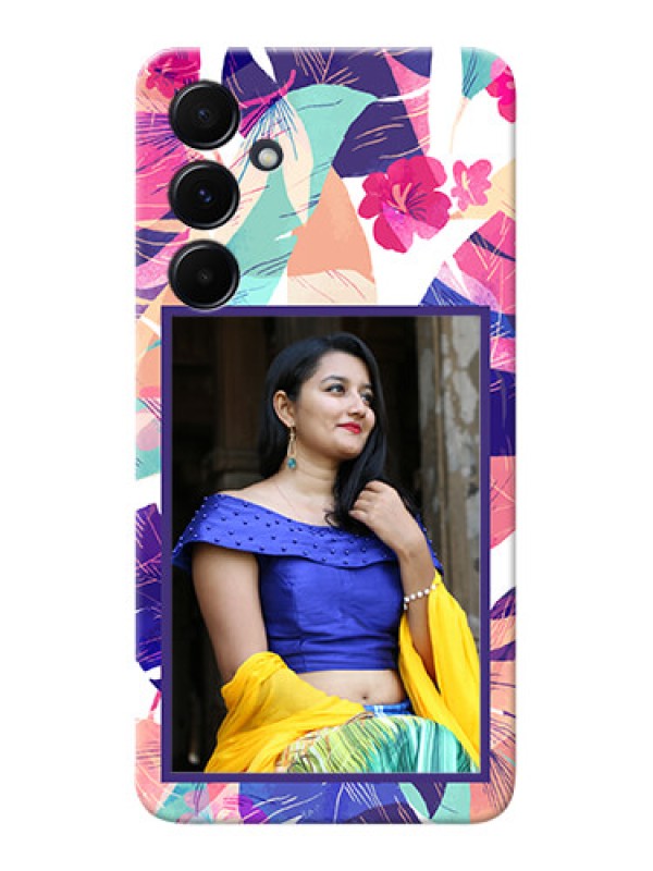 Custom Galaxy A55 5G Personalised Phone Cases: Abstract Floral Design