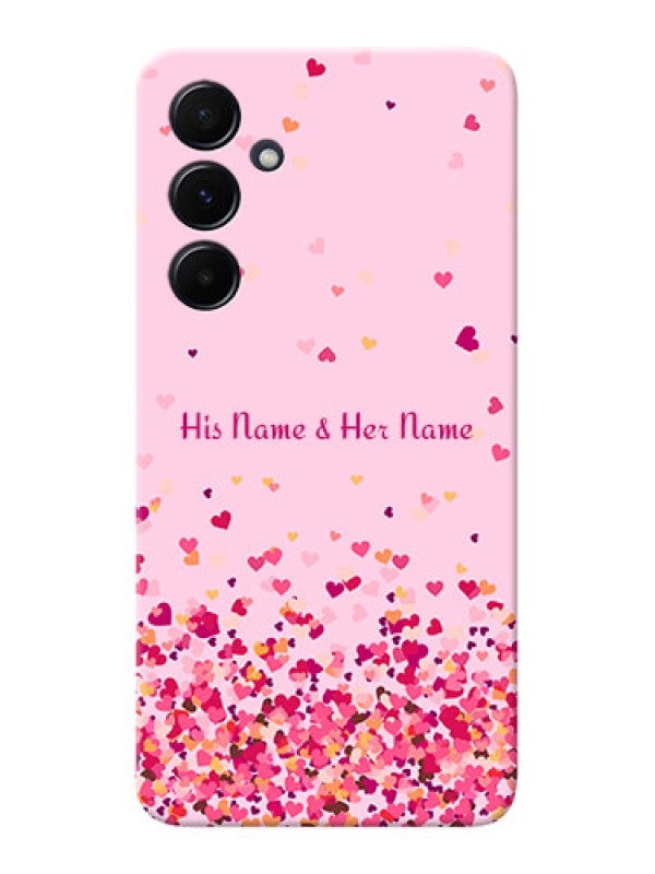 Custom Galaxy A55 5G Photo Printing on Case with Floating Hearts Design