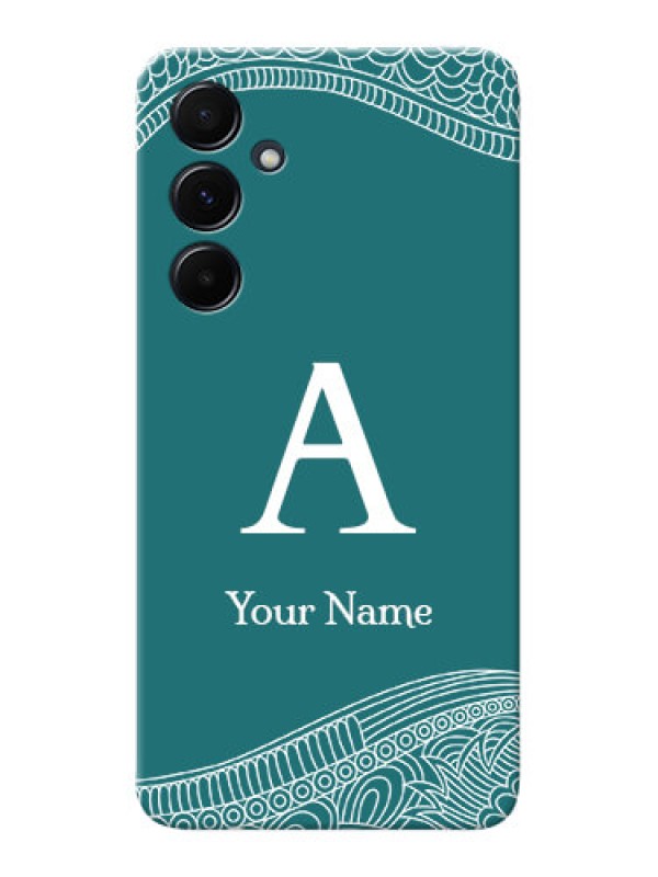 Custom Galaxy A55 5G Personalized Phone Case with line art pattern with custom name Design