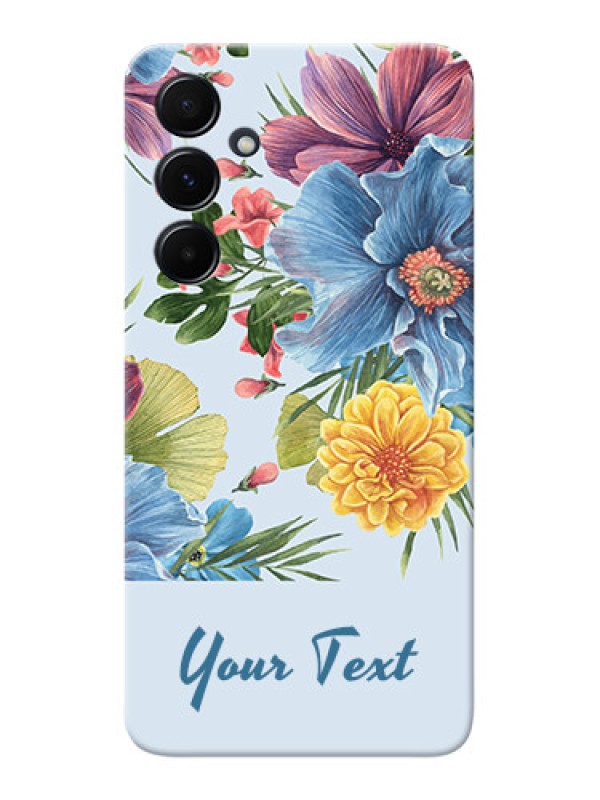 Custom Galaxy A55 5G Custom Mobile Case with Stunning Watercolored Flowers Painting Design