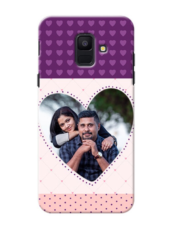 Custom Samsung Galaxy A6 2018 Violet Dots Love Shape Mobile Cover Design