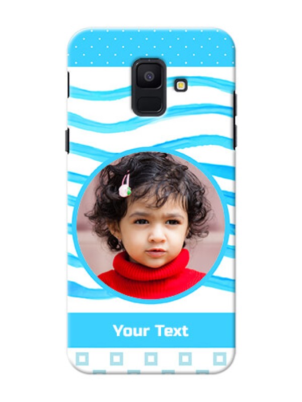 Custom Samsung Galaxy A6 2018 Simple Blue Design Mobile Case Design