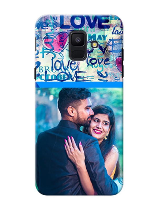 Custom Samsung Galaxy A6 2018 Colourful Love Patterns Mobile Case Design