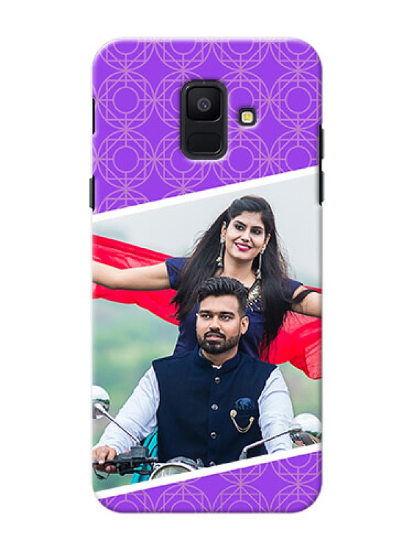 Custom Samsung Galaxy A6 2018 Violet Pattern Mobile Case Design