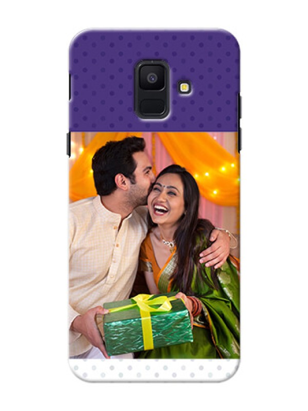 Custom Samsung Galaxy A6 2018 Violet Pattern Mobile Cover Design