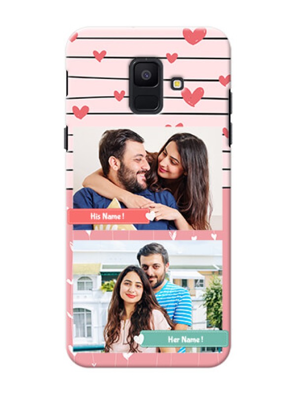 Custom Samsung Galaxy A6 2018 2 image holder with hearts Design