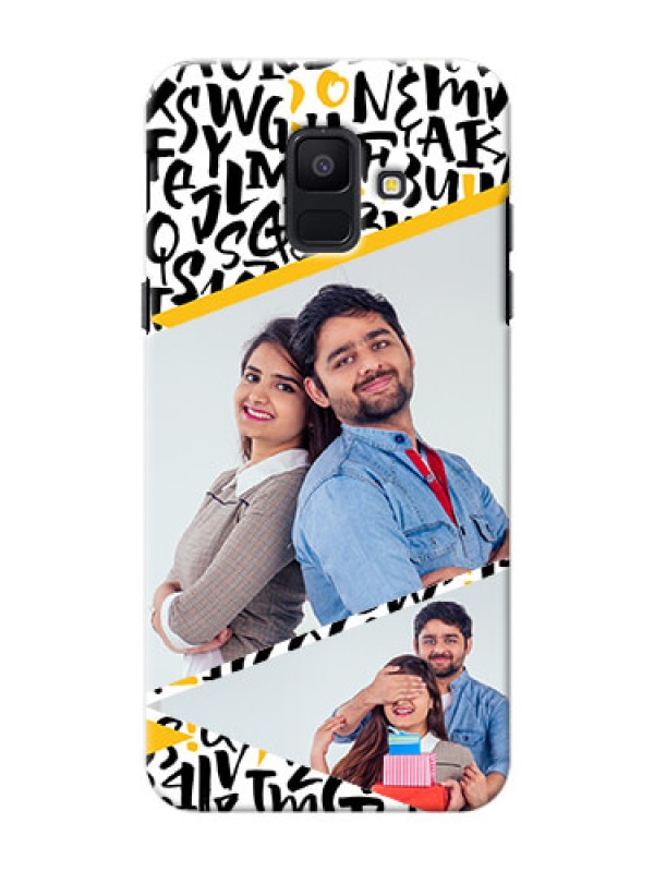 Custom Samsung Galaxy A6 2018 2 image holder with letters pattern  Design