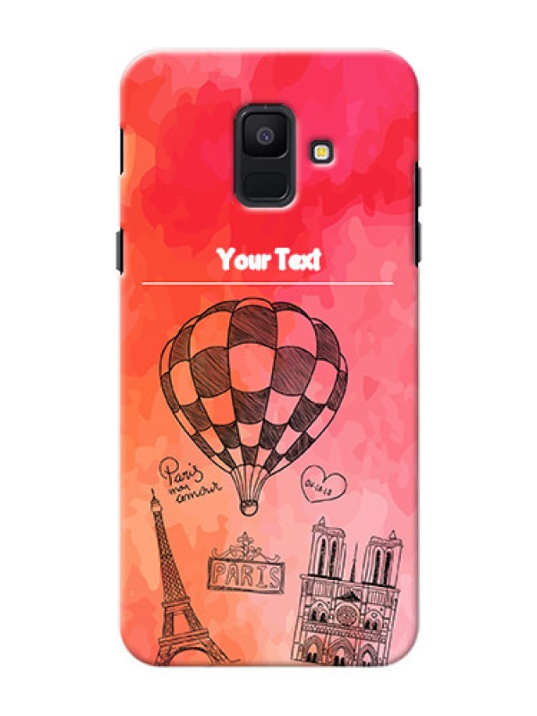 Custom Samsung Galaxy A6 2018 abstract painting with paris theme Design