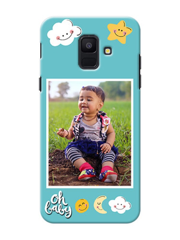 Custom Samsung Galaxy A6 2018 kids frame with smileys and stars Design