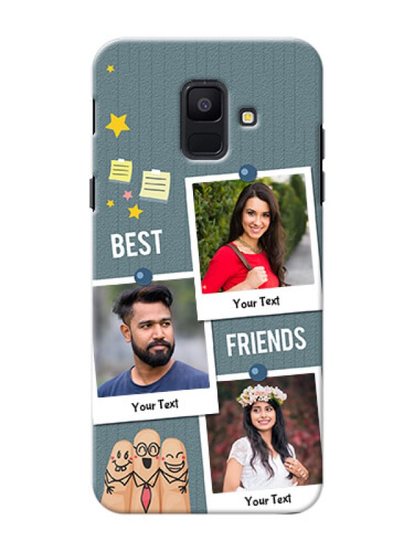 Custom Samsung Galaxy A6 2018 3 image holder with sticky frames and friendship day wishes Design