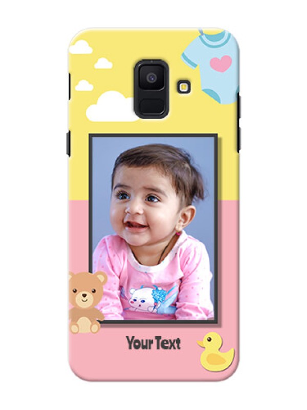 Custom Samsung Galaxy A6 2018 kids frame with 2 colour design with toys Design