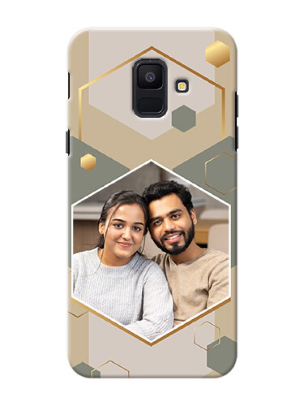 Custom Galaxy A6 2018 Phone Back Covers: Stylish Hexagon Pattern Design