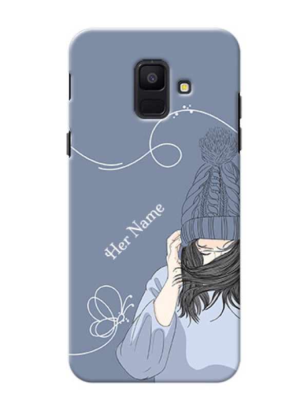 Custom Galaxy A6 2018 Custom Mobile Case with Girl in winter outfit Design