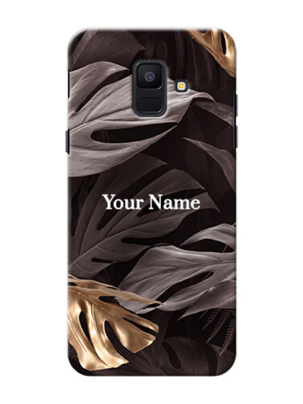 Custom Galaxy A6 2018 Mobile Back Covers: Wild Leaves digital paint Design