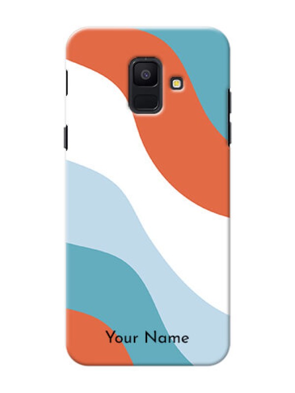Custom Galaxy A6 2018 Mobile Back Covers: coloured Waves Design