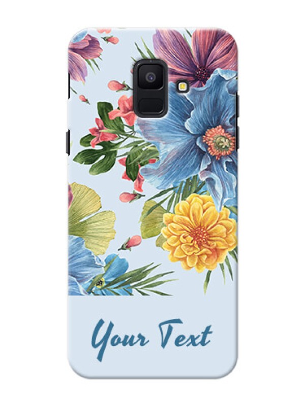 Custom Galaxy A6 2018 Custom Phone Cases: Stunning Watercolored Flowers Painting Design