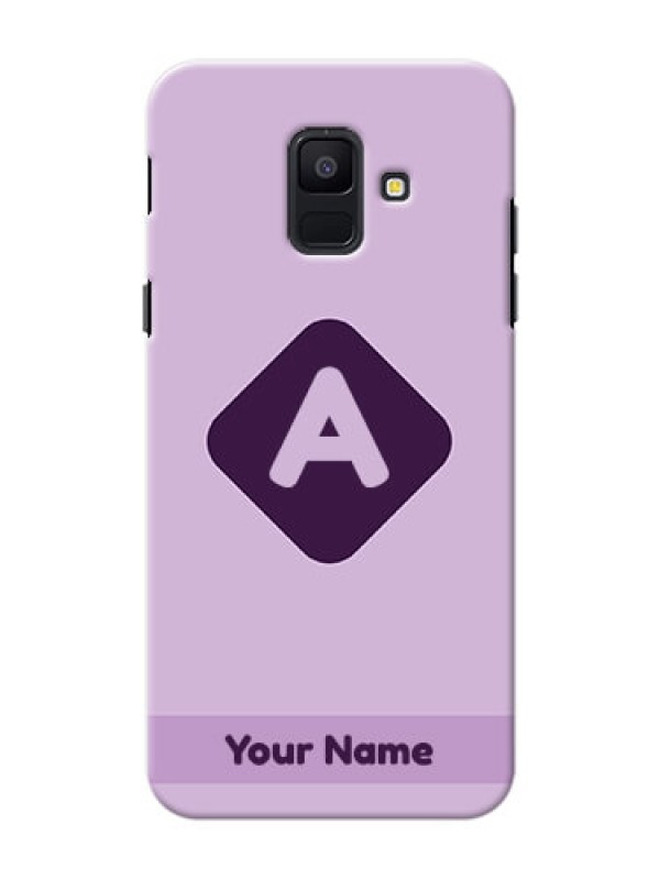 Custom Galaxy A6 2018 Custom Mobile Case with Custom Letter in curved badge  Design