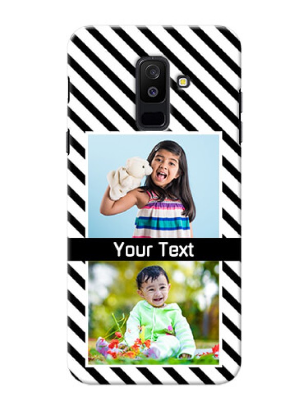 Custom Samsung Galaxy A6 Plus 2018 2 image holder with black and white stripes Design
