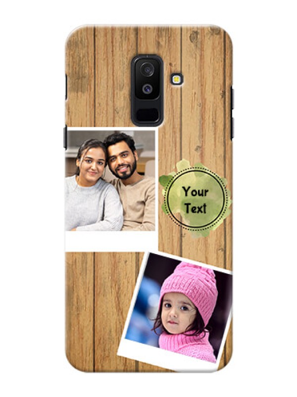 Custom Samsung Galaxy A6 Plus 2018 3 image holder with wooden texture  Design