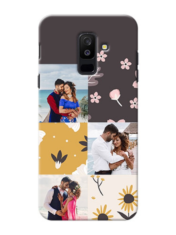 Custom Samsung Galaxy A6 Plus 2018 3 image holder with florals Design