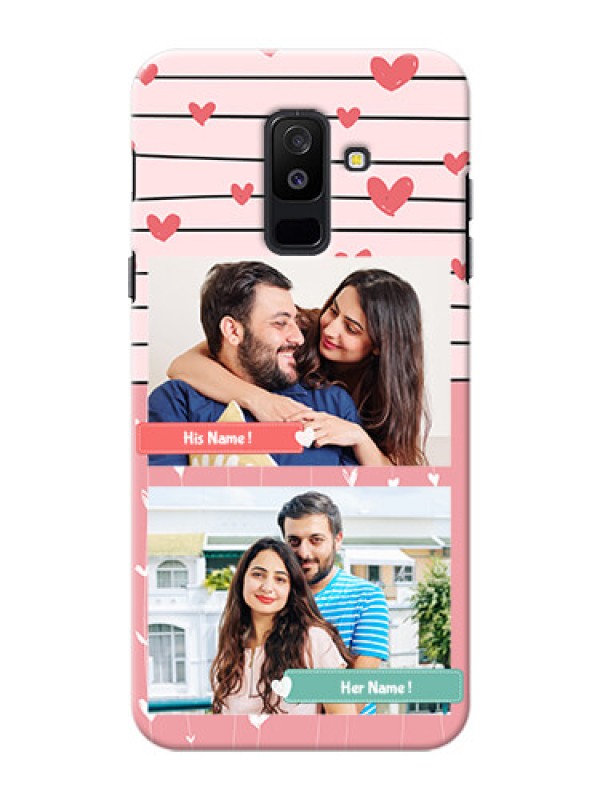 Custom Samsung Galaxy A6 Plus 2018 2 image holder with hearts Design