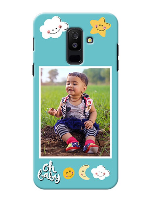Custom Samsung Galaxy A6 Plus 2018 kids frame with smileys and stars Design