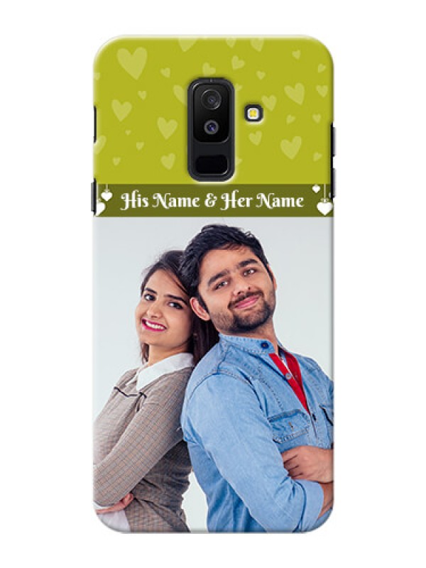 Custom Samsung Galaxy A6 Plus 2018 you and me design with hanging hearts Design