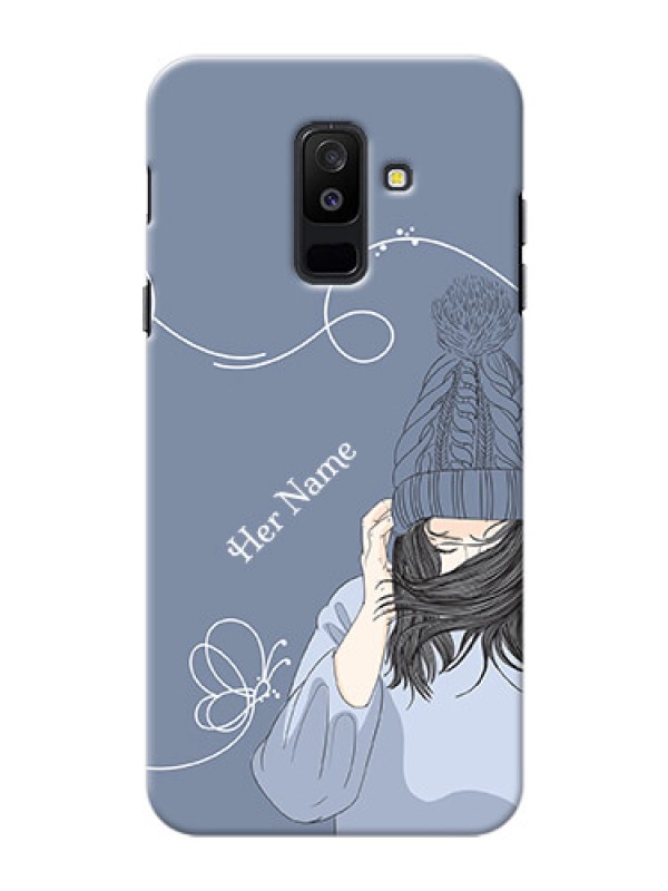 Custom Galaxy A6 Plus 2018 Custom Mobile Case with Girl in winter outfit Design