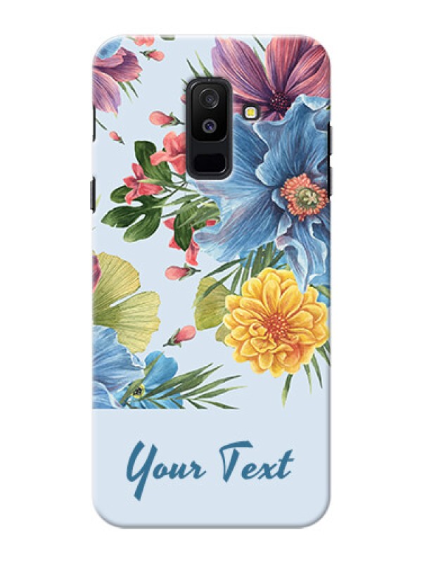 Custom Galaxy A6 Plus 2018 Custom Phone Cases: Stunning Watercolored Flowers Painting Design