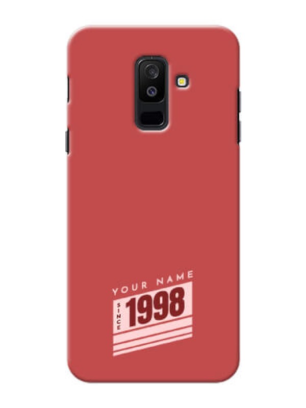 Custom Galaxy A6 Plus 2018 Phone Back Covers: Red custom year of birth Design
