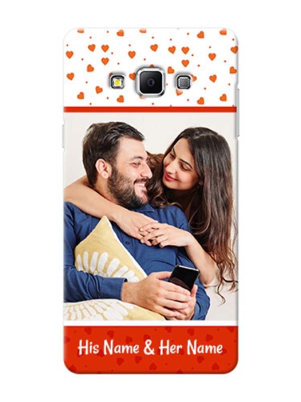 Custom Samsung Galaxy A7 (2015) Orange Love Symbol Mobile Cover Design