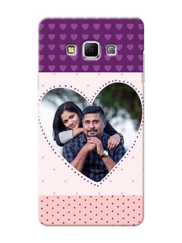 Custom Samsung Galaxy A7 (2015) Violet Dots Love Shape Mobile Cover Design