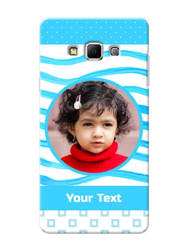 Custom Samsung Galaxy A7 (2015) Simple Blue Design Mobile Case Design