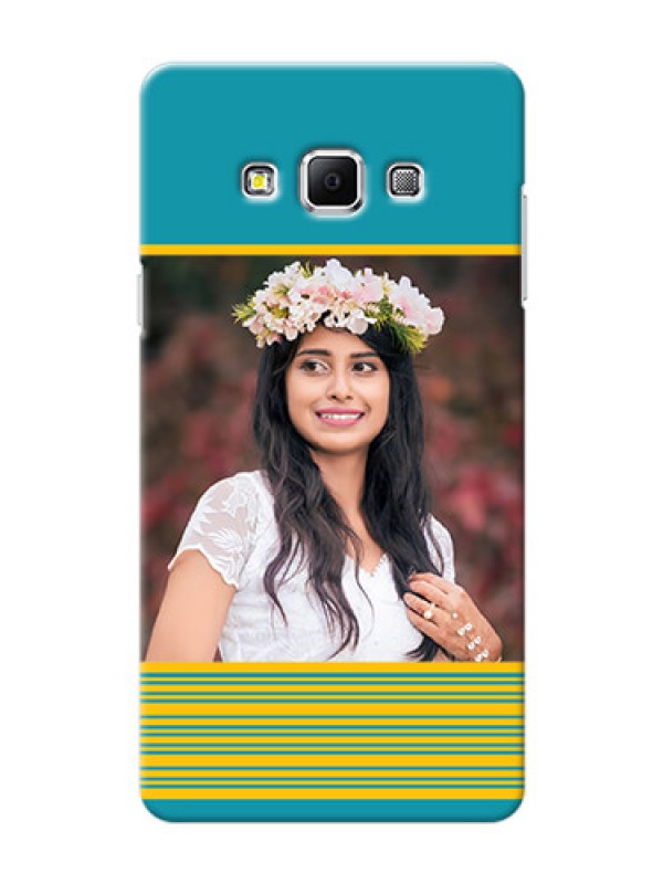 Custom Samsung Galaxy A7 (2015) Yellow And Blue Pattern Mobile Case Design