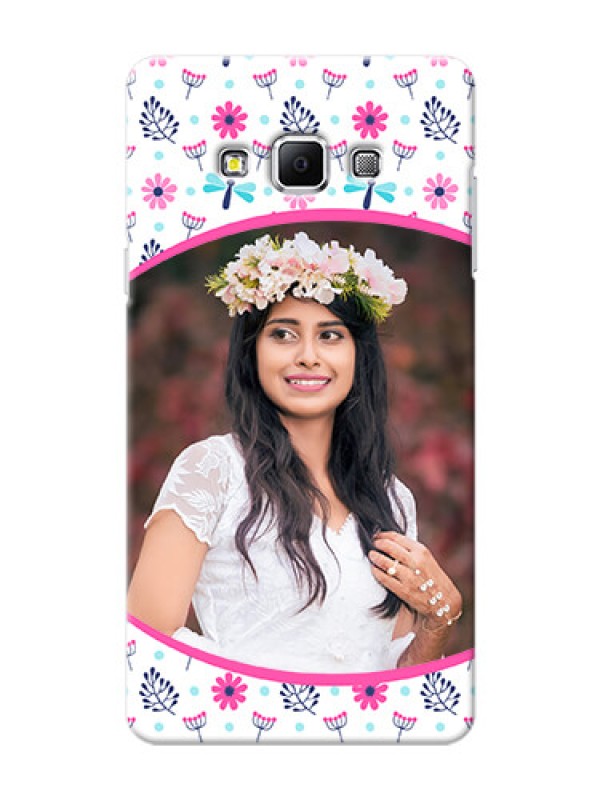 Custom Samsung Galaxy A7 (2015) Colourful Flowers Mobile Cover Design