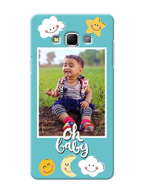 Custom Samsung Galaxy A7 (2015) kids frame with smileys and stars Design