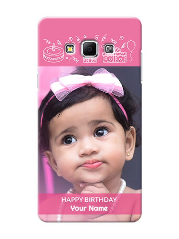 Custom Samsung Galaxy A7 (2015) plain birthday line arts Design
