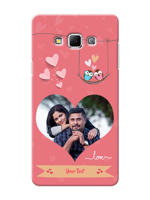 Custom Samsung Galaxy A7 (2015) heart frame with love birds Design