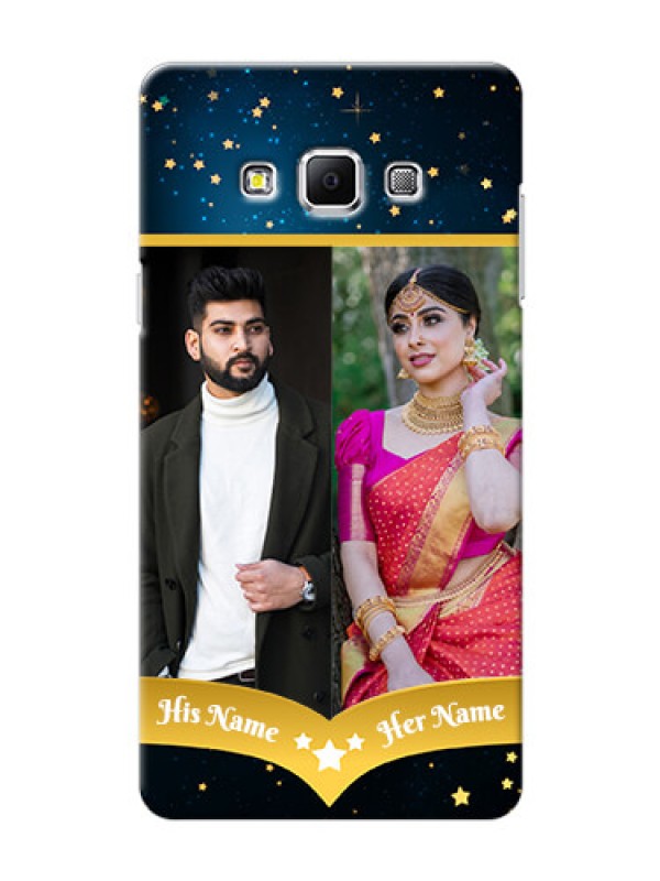 Custom Samsung Galaxy A7 (2015) 2 image holder with galaxy backdrop and stars  Design