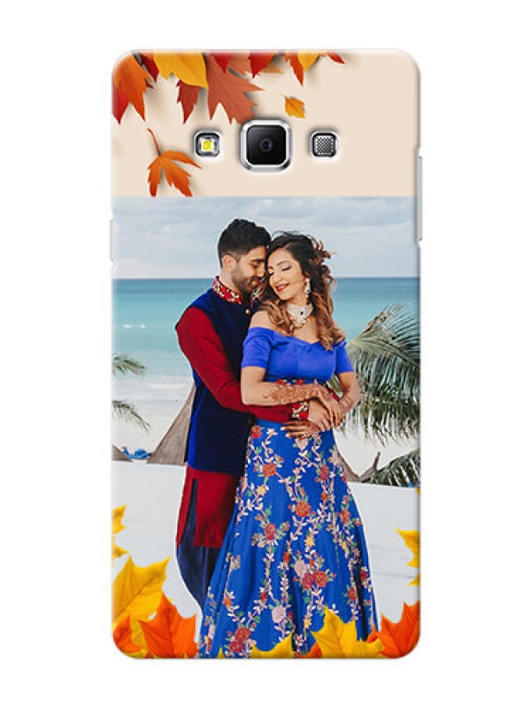 Custom Samsung Galaxy A7 (2015) autumn maple leaves backdrop Design