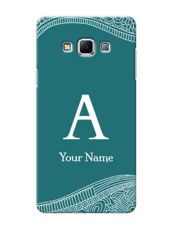 Custom Galaxy A7 (2015) Mobile Back Covers: line art pattern with custom name Design