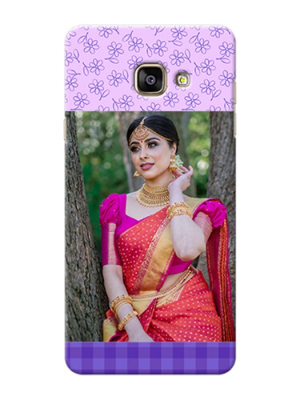 Custom Samsung Galaxy A7 (2016) Floral Design Purple Pattern Mobile Cover Design