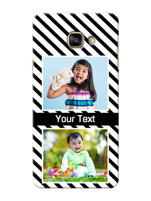 Custom Samsung Galaxy A7 (2016) 2 image holder with black and white stripes Design