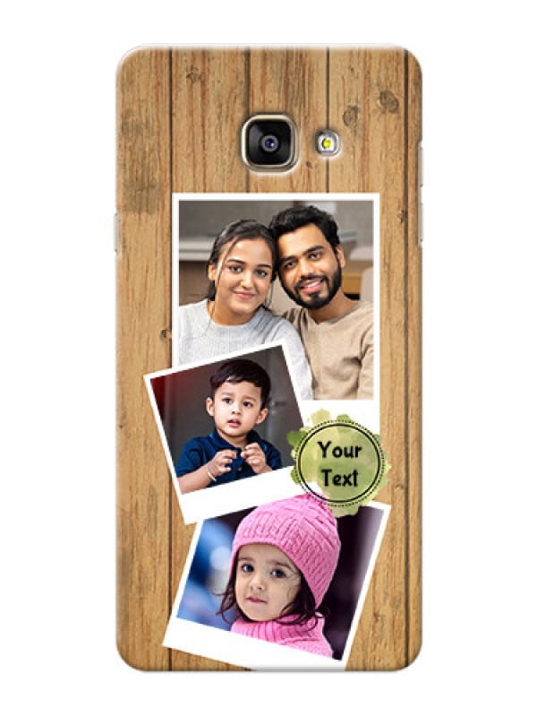 Custom Samsung Galaxy A7 (2016) 3 image holder with wooden texture  Design