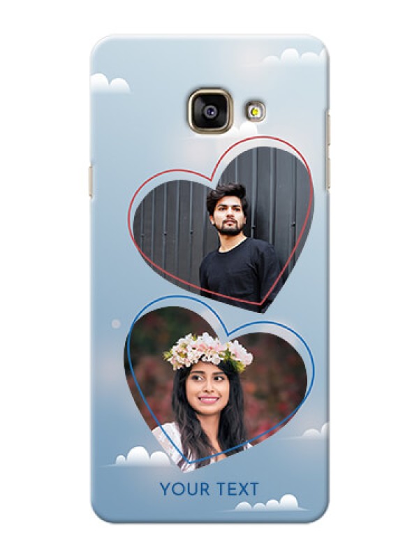 Custom Samsung Galaxy A7 (2016) couple heart frames with sky backdrop Design