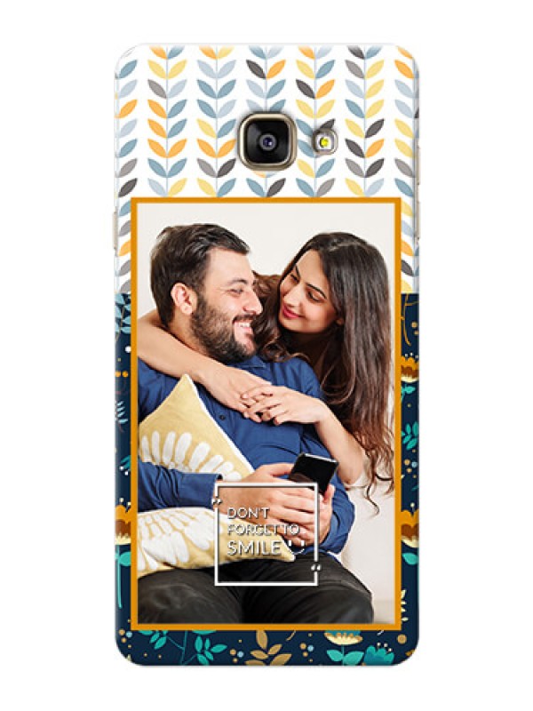Custom Samsung Galaxy A7 (2016) seamless and floral pattern design with smile quote Design