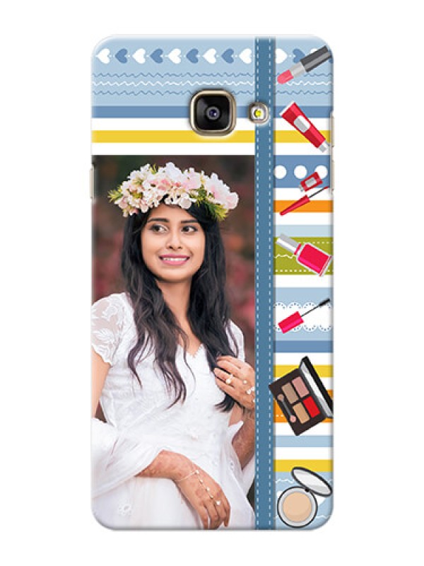 Custom Samsung Galaxy A7 (2016) hand drawn backdrop with makeup icons Design