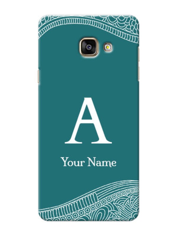 Custom Galaxy A7 (2016) Mobile Back Covers: line art pattern with custom name Design